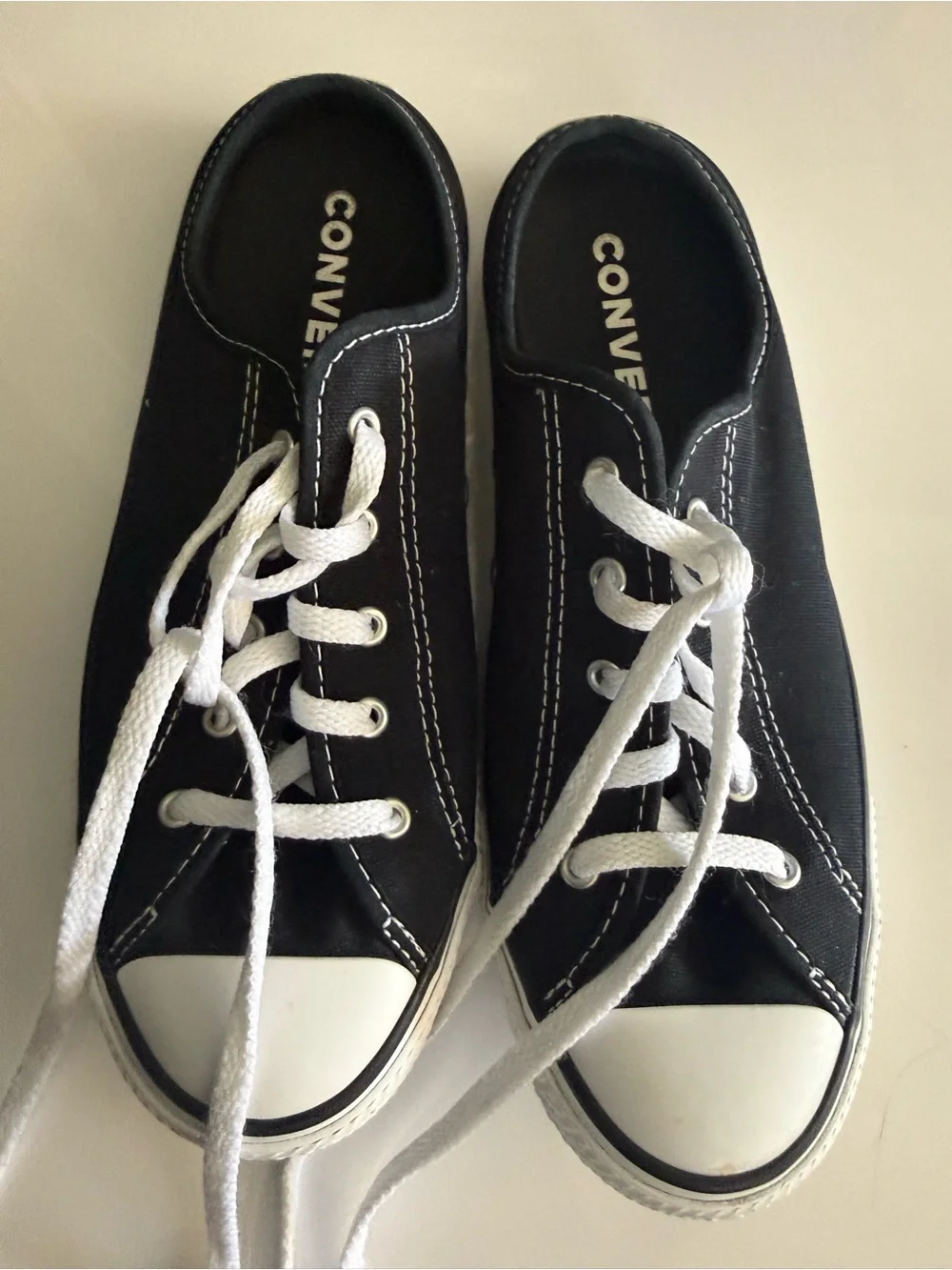 Converse Kids Black Canvas Low-Top Sneakers with White Laces